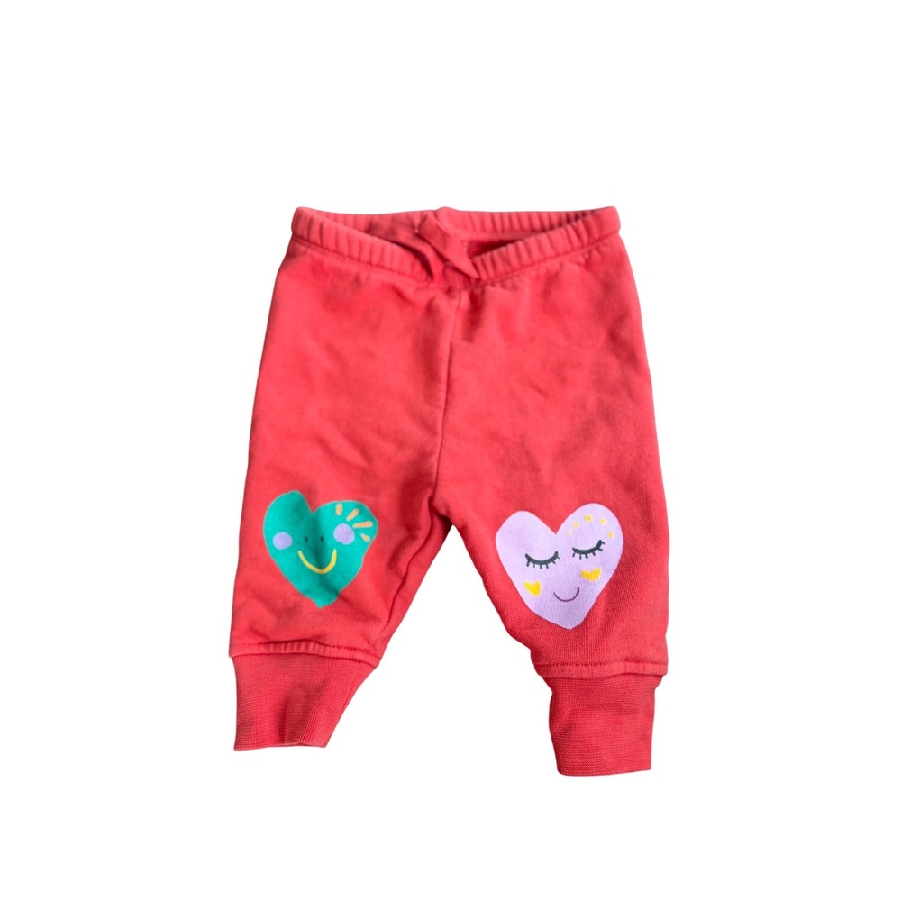 Stella McCartney Kids Red Heart Graphic Jogger Pants Fleece Lined 6M‎